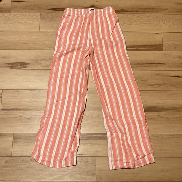Women’s Indigo Rein Striped Peach White Loungewear Drawstring Pants Size Small - Picture 2 of 12